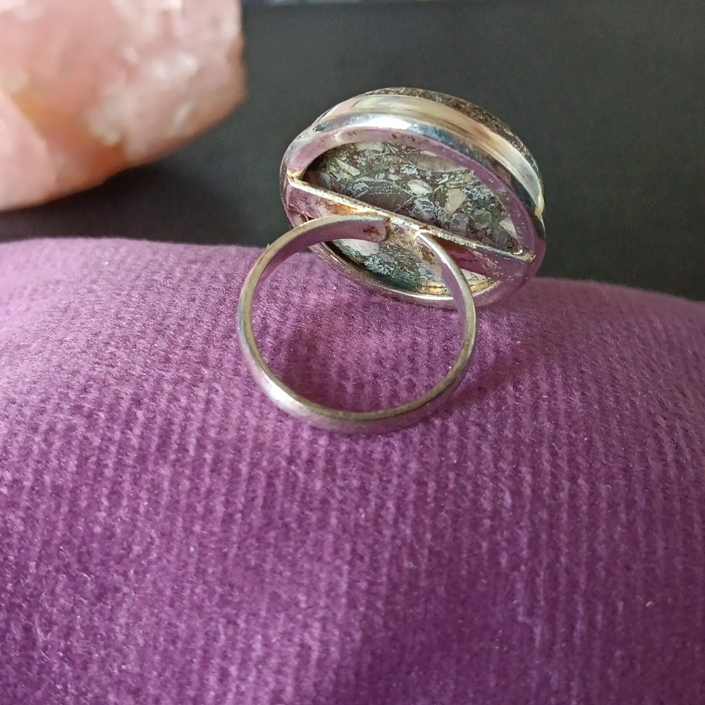 Rhondite & Pyrite Polished .925 Ring - Picture 4 of 4
